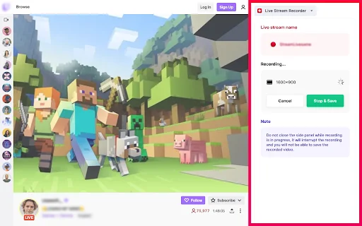 Live & Stream Recorder: I-download ang Live Streams sa Chrome - Screenshot 3
