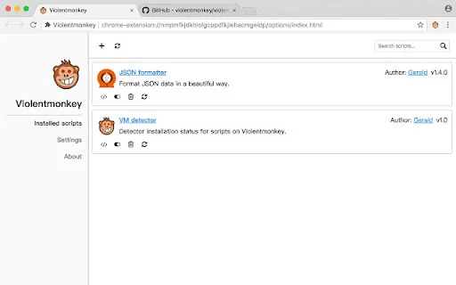 I-download ang Violentmonkey: Pinakamahusay na Userscript Manager - Screenshot 1