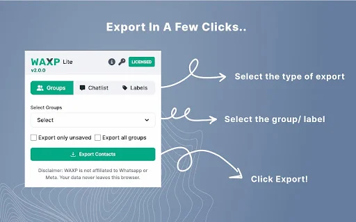 WAXP: I-export ang WhatsApp Contacts sa Excel | Mabilis at Madali - Screenshot 2
