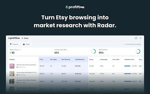 ProfitTree: Etsy Seller Assistant – I-download ang Chrome Extension - Screenshot 1